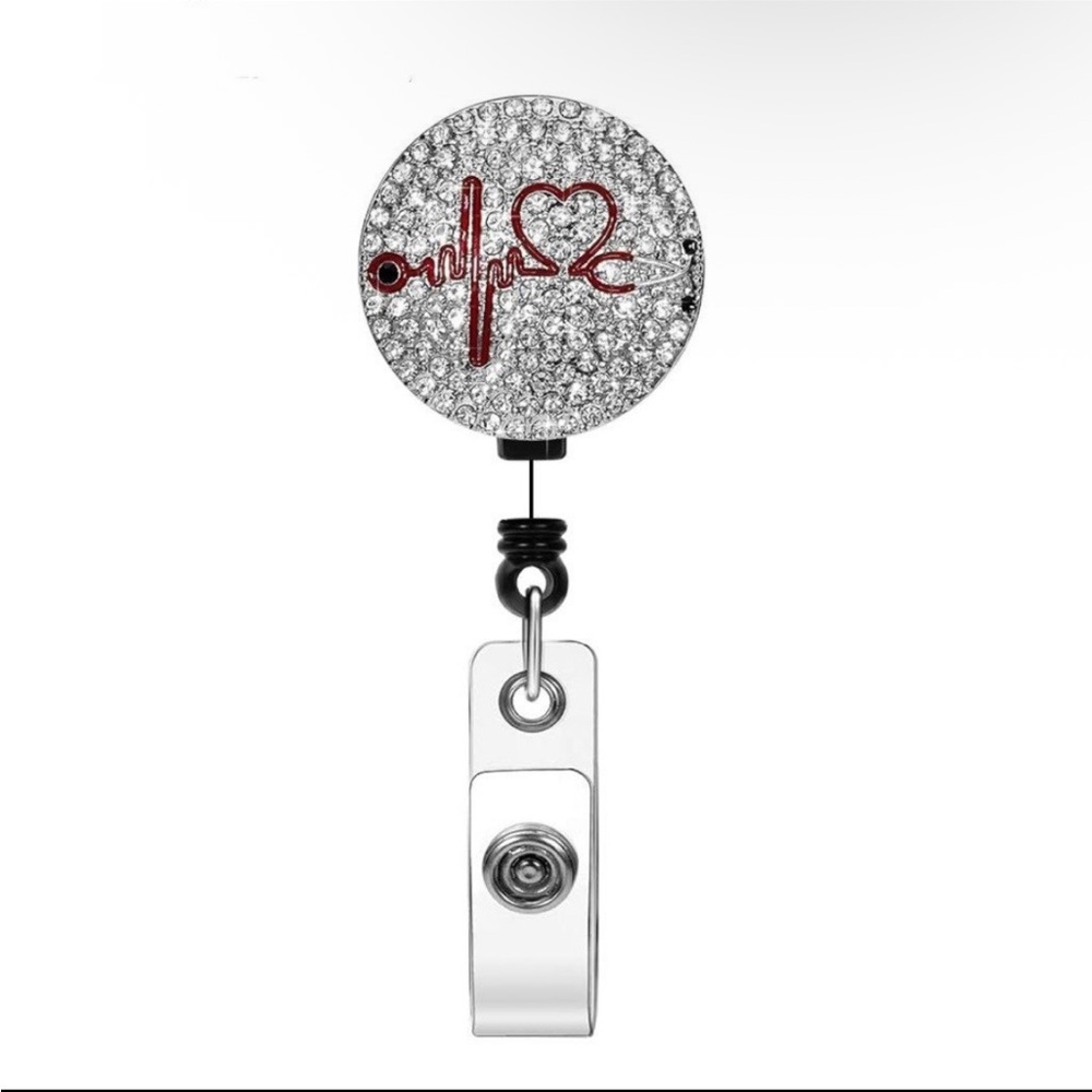 Rhinestone Stethoscope Badge Reel